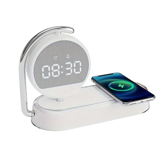 Fantasy Tropical Night Light & Wireless Charger Stand with Digital Alarm Clock