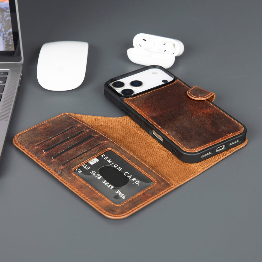 Casper iPhone 17 Pro Leather Wallet Case – MagSafe Compatible